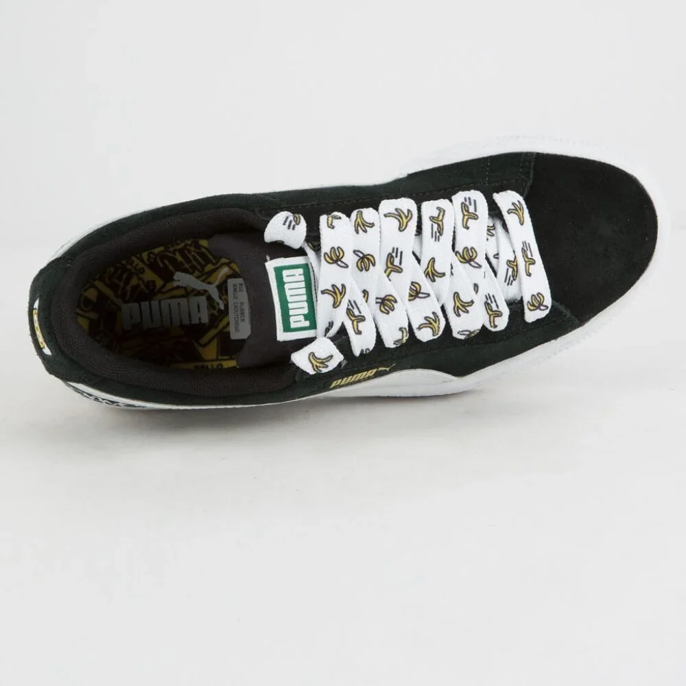 PUMA x Minions Suede Black & White Banana Laces sz 5 Youth EUC